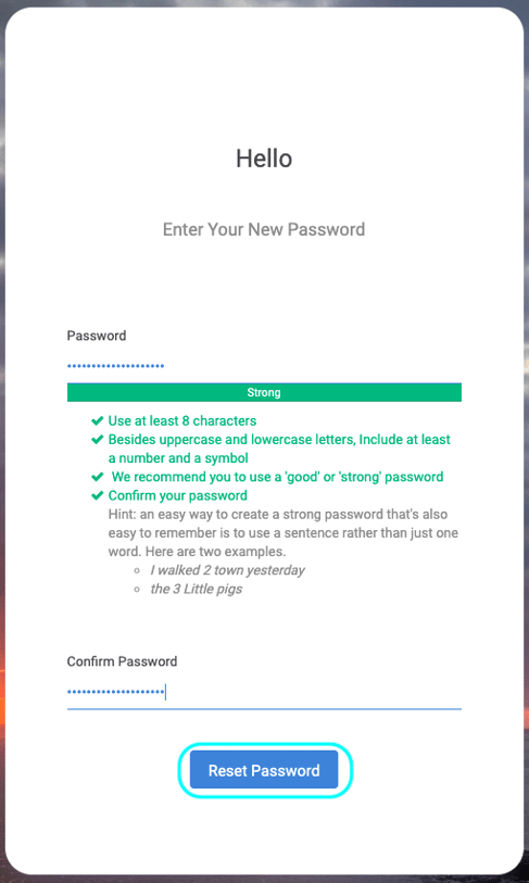 Password reset 3