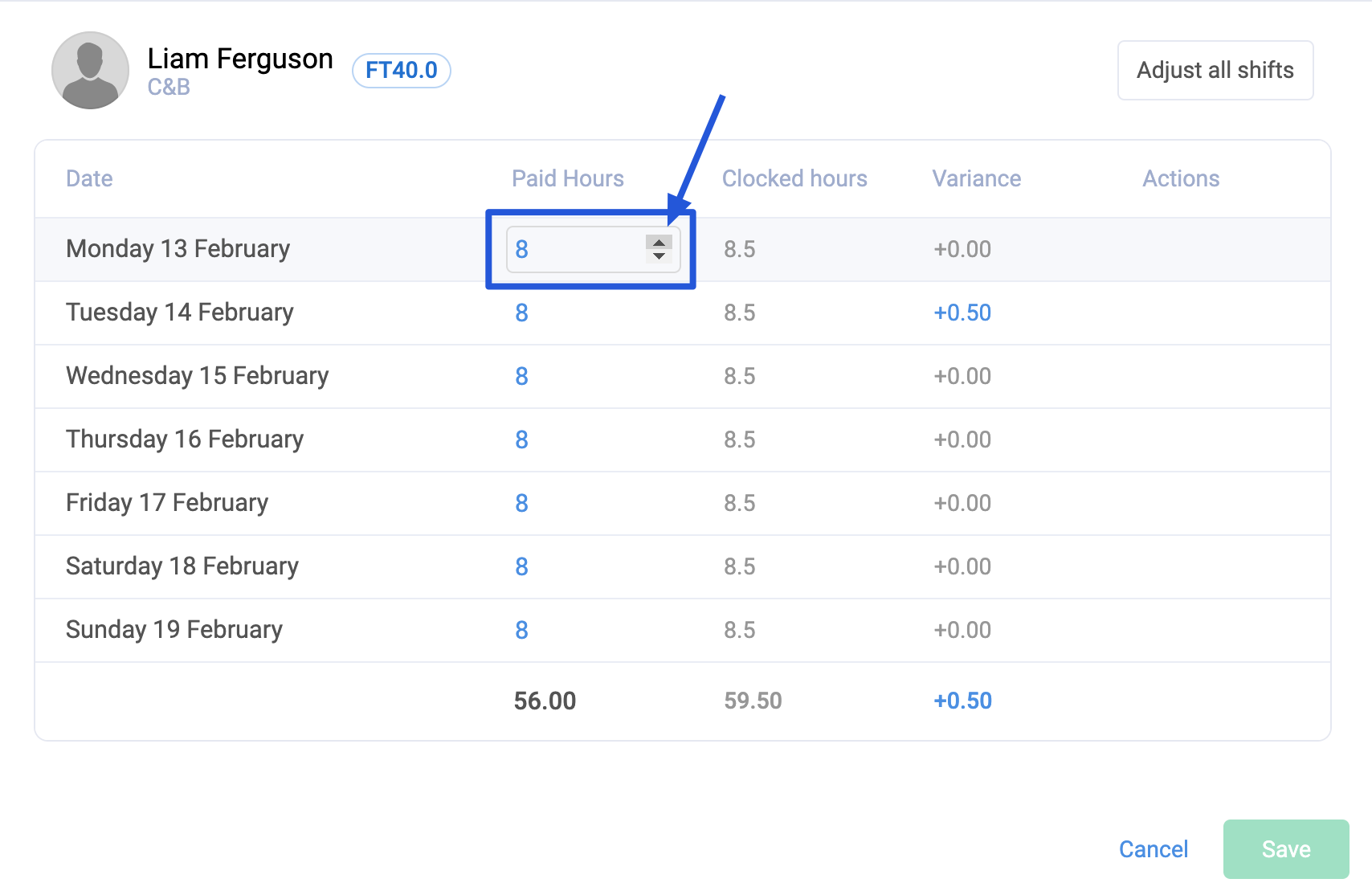 How to Adjust Hours in Week Details?